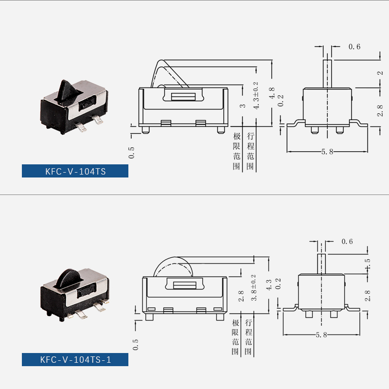 Detector switch KFC-V-104 series插图1