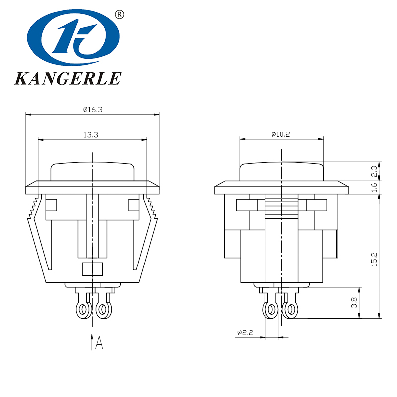 Waterproof Rocker Switch KA1-12插图
