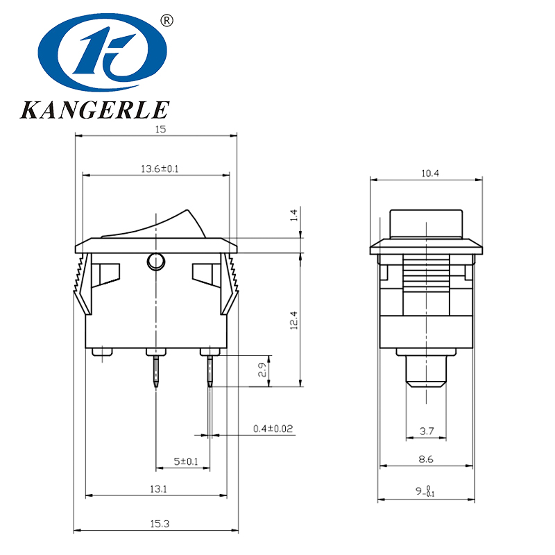 Waterproof Rocker Switch KCD-2插图