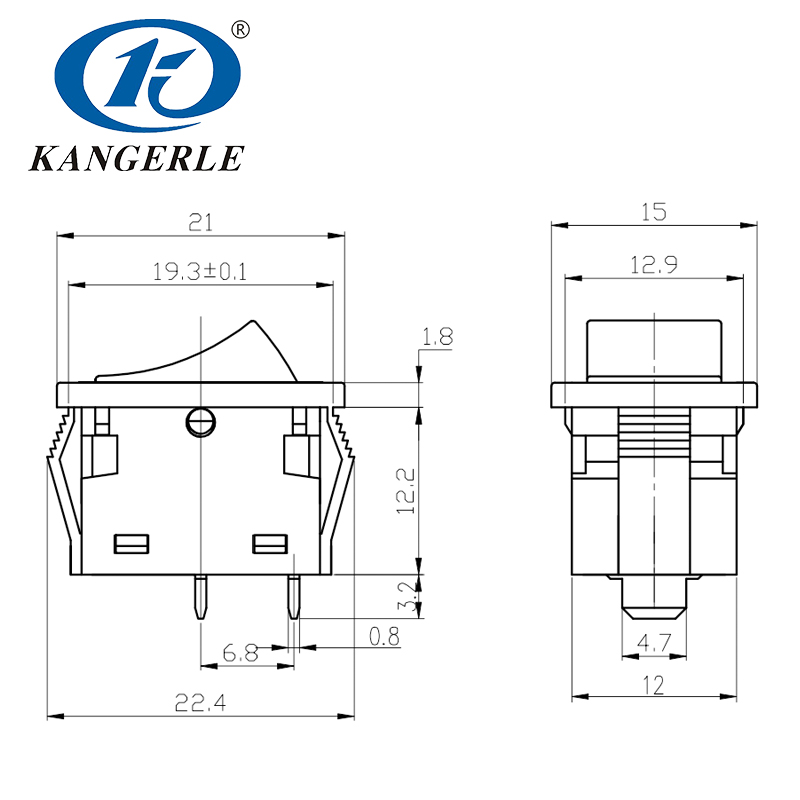 Waterproof Rocker Switch KCD1-11F插图