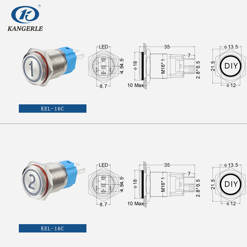 Metal Push Button Switch 16mm Factory OEM/ODM Products插图