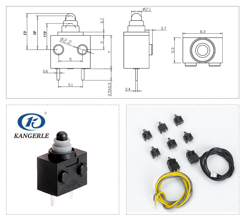 Sealed Subminiature Micro Switch 12 Volt PCB Terminals插图