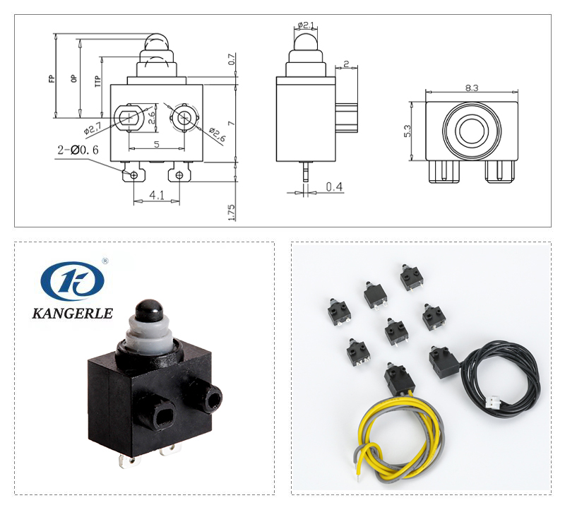 Waterproof Mirco Switch KW1-1C-5B插图
