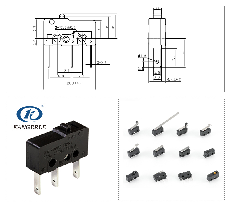 Pin Plunger Micro Switch with Quick Connect Terminal插图