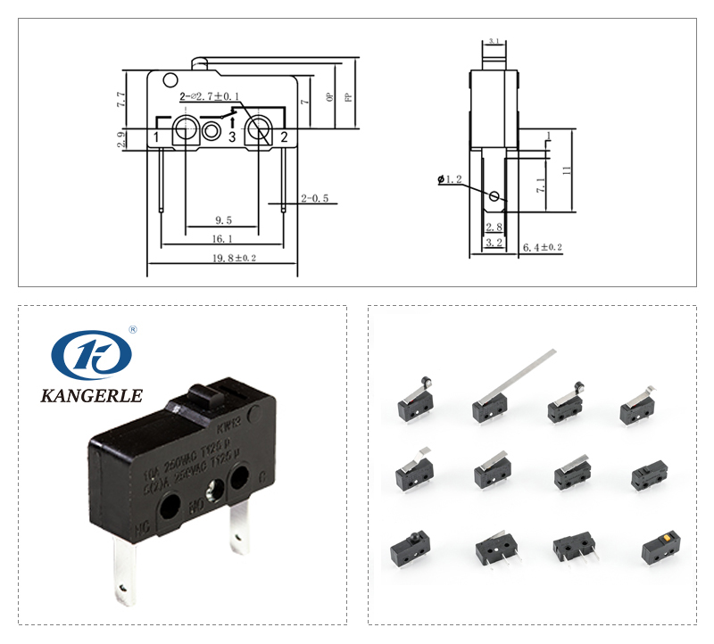 Normally Closed Micro Switch with 2 PCB Terminals插图