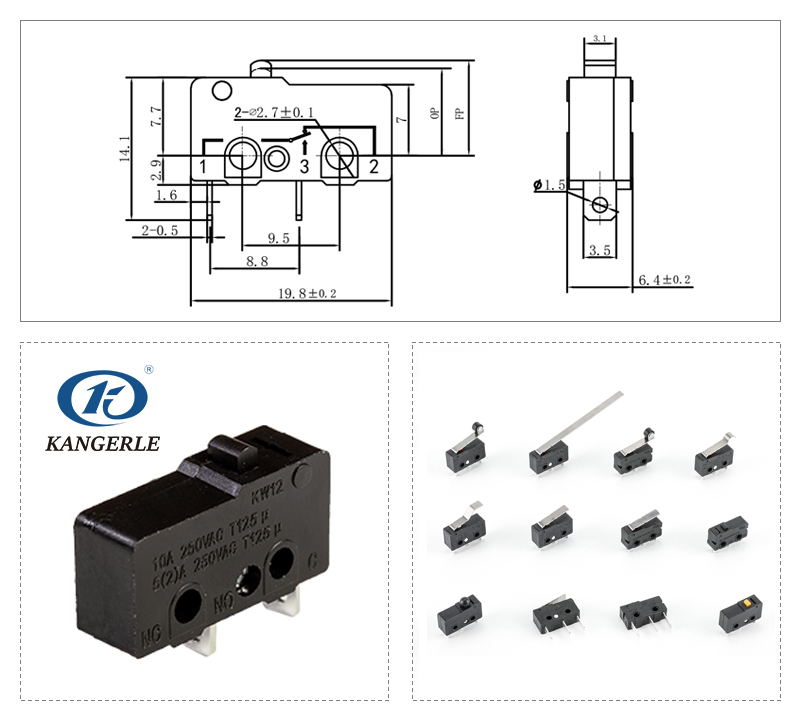 Normally Open Micro Push Button Switch with 2 Pin插图
