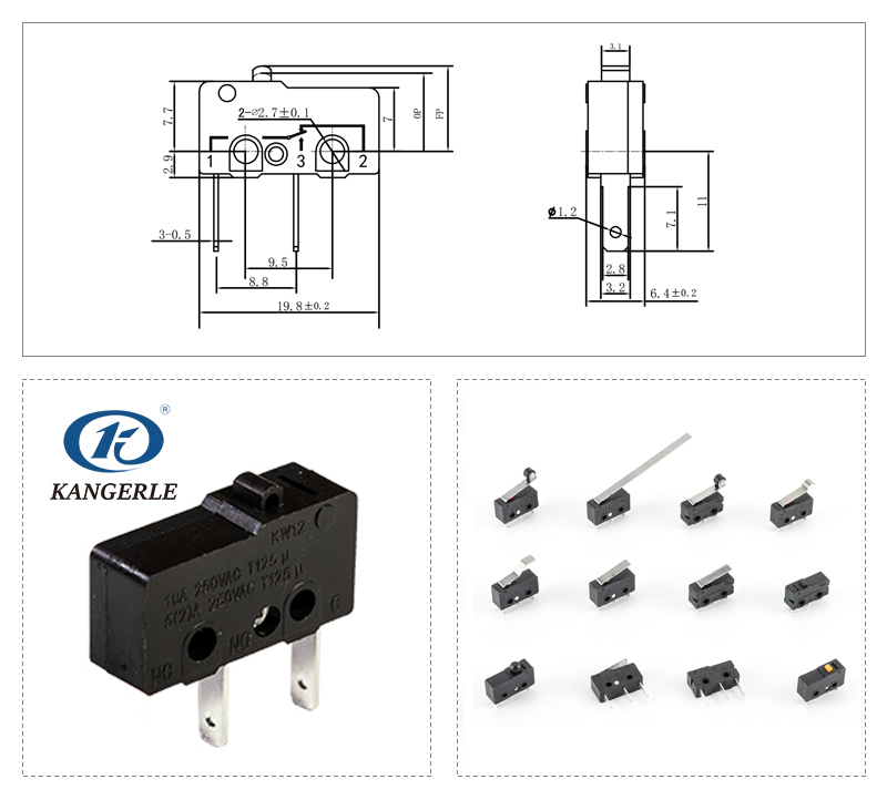 Normally Open Micro Switch with 2 PCB Terminals插图