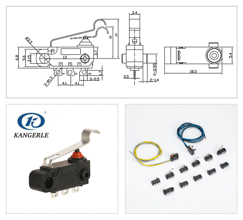 Screw Fixed Type SPDT Micro Switch Waterproof Lever Arm插图