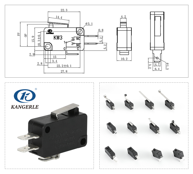 Micro switch kw3a KW3-6A-1C插图