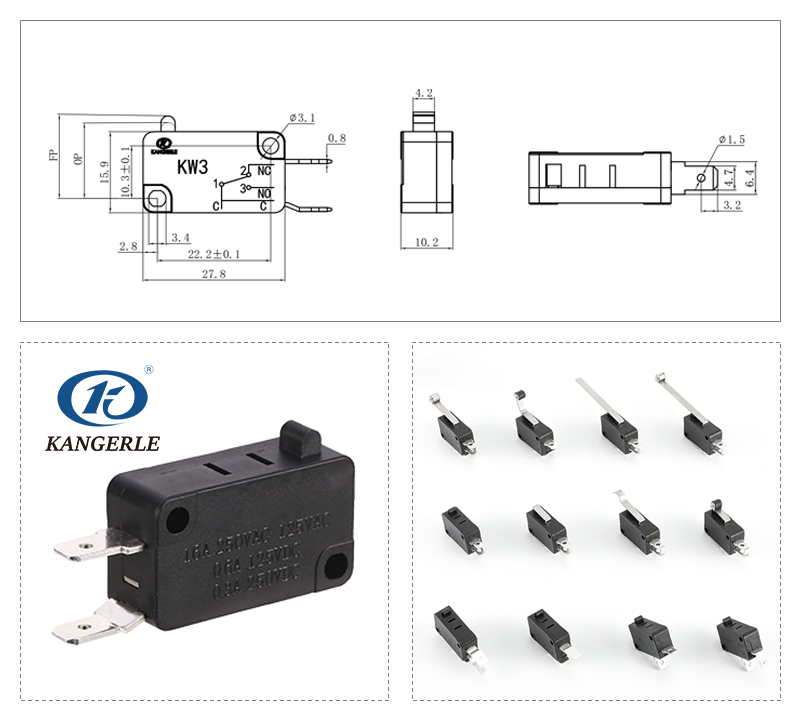 Micro switch NO NC KW3-6B-C-C插图