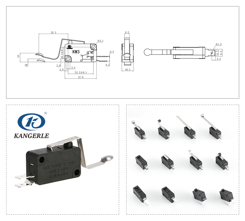 Micro switch long lever KW3-6C-13D-C插图