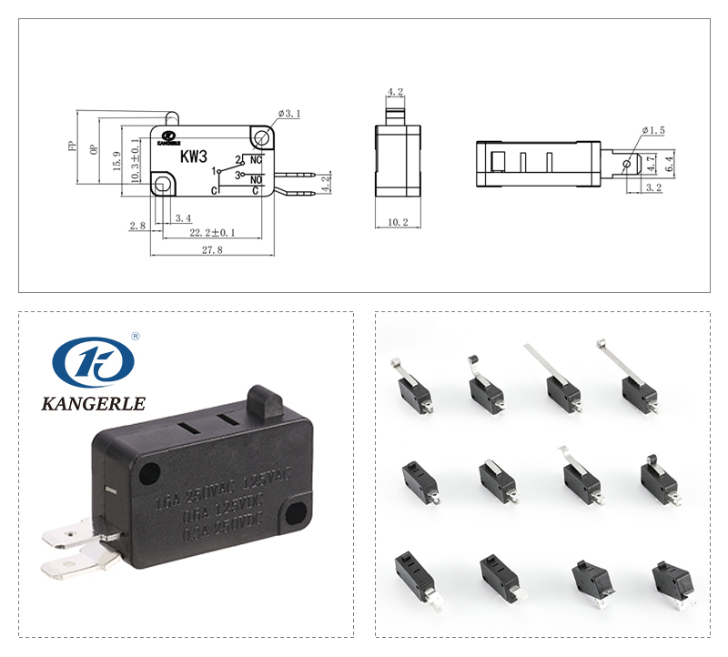 Electronic NO micro switch KW3-6C-C-C插图
