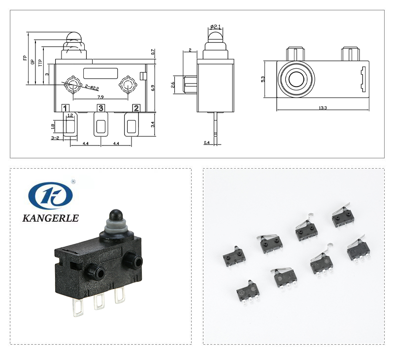 40T85 Micro Switch IP67 Molds with Solder Terminals插图