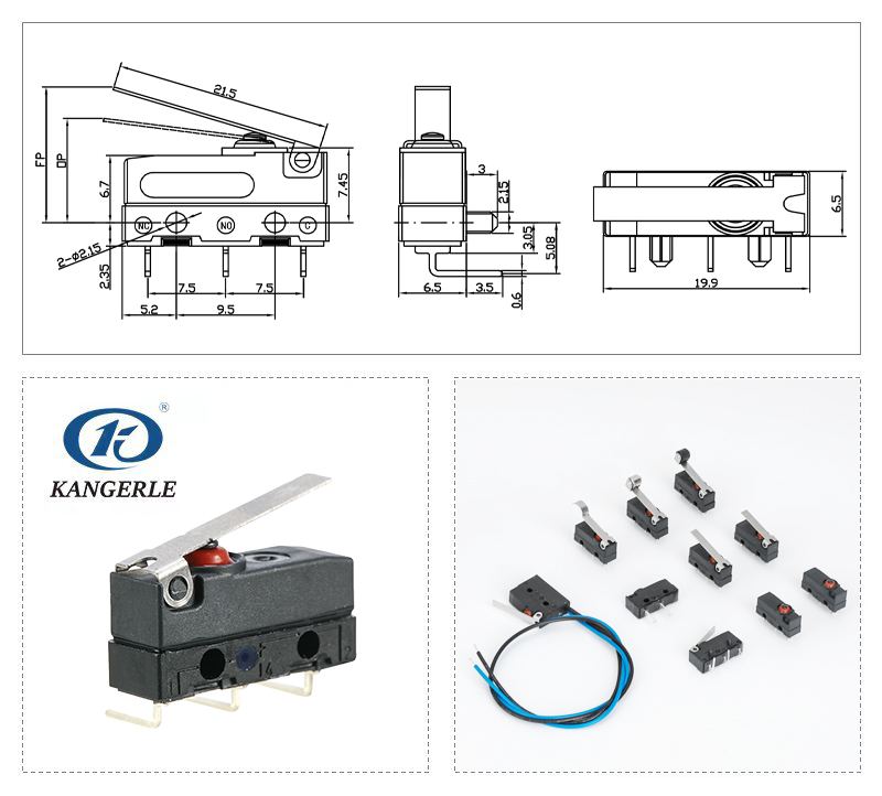 Right Side PCB Terminal Waterproof Micro Switch Molds with Straight Lever插图