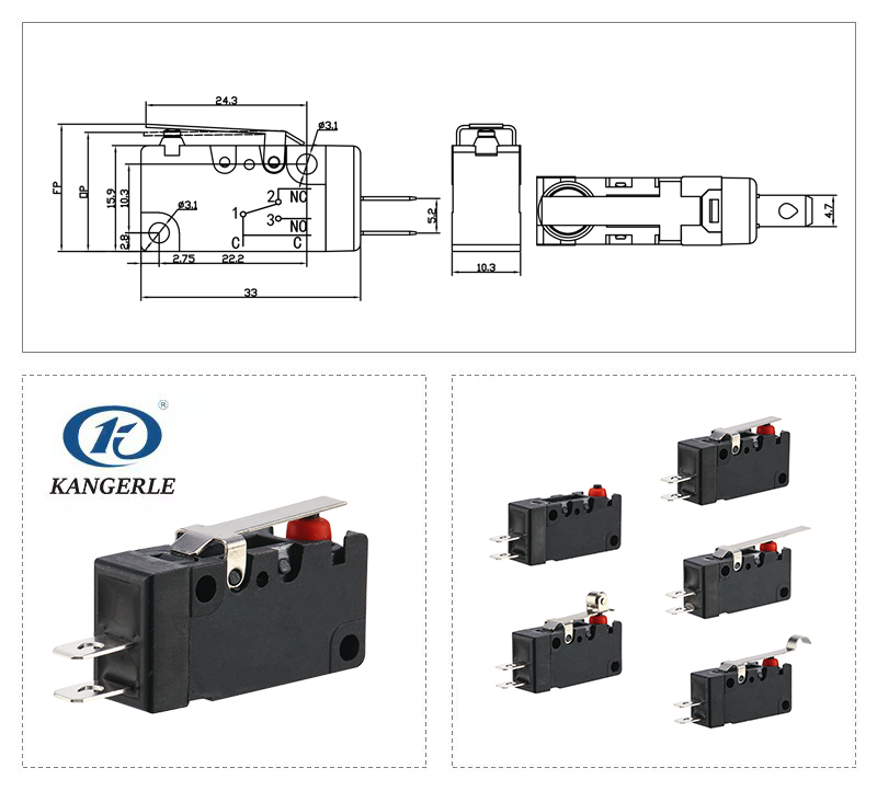 Waterproof micro switch WS2-10C-1A插图