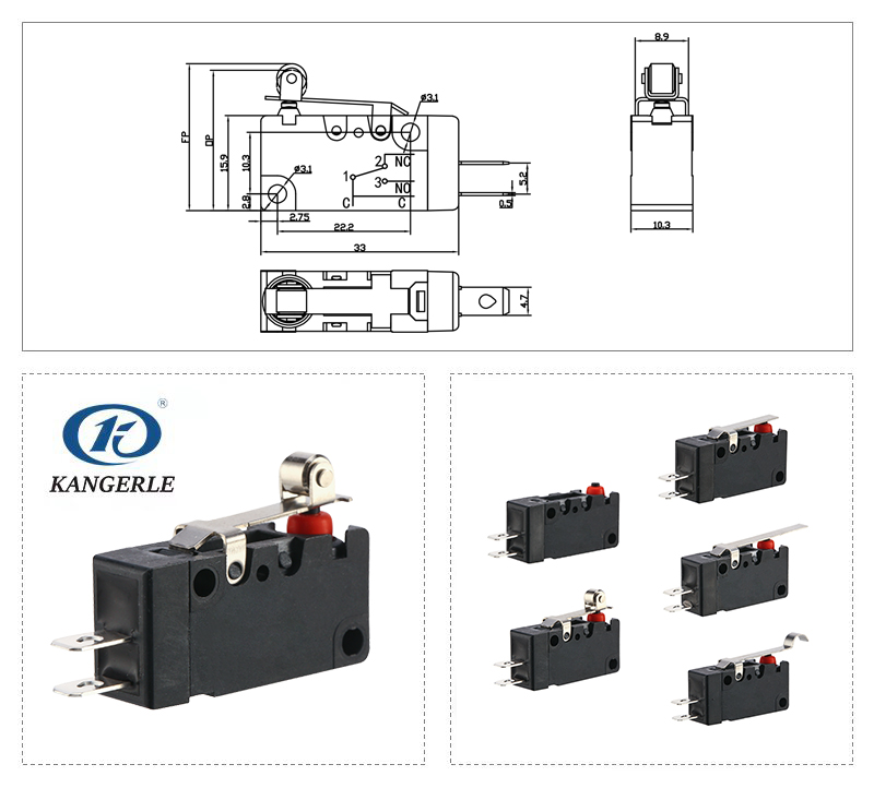 Waterproof micro switch WS2-10C-7A插图