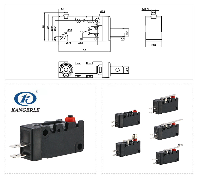 Waterproof micro switch WS2-10C-A插图