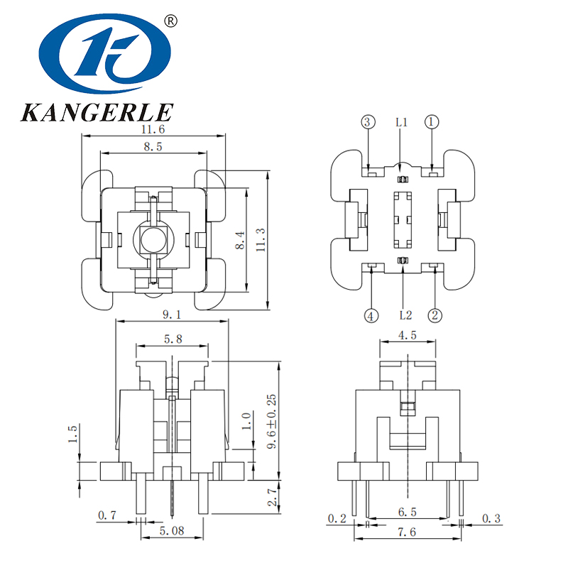 LED tact switch 12x12x10D-R插图