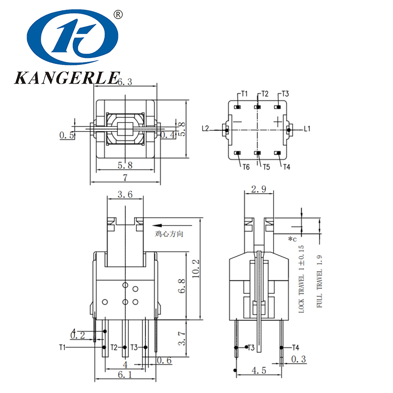 Latching 6X6 tactile push button switch插图