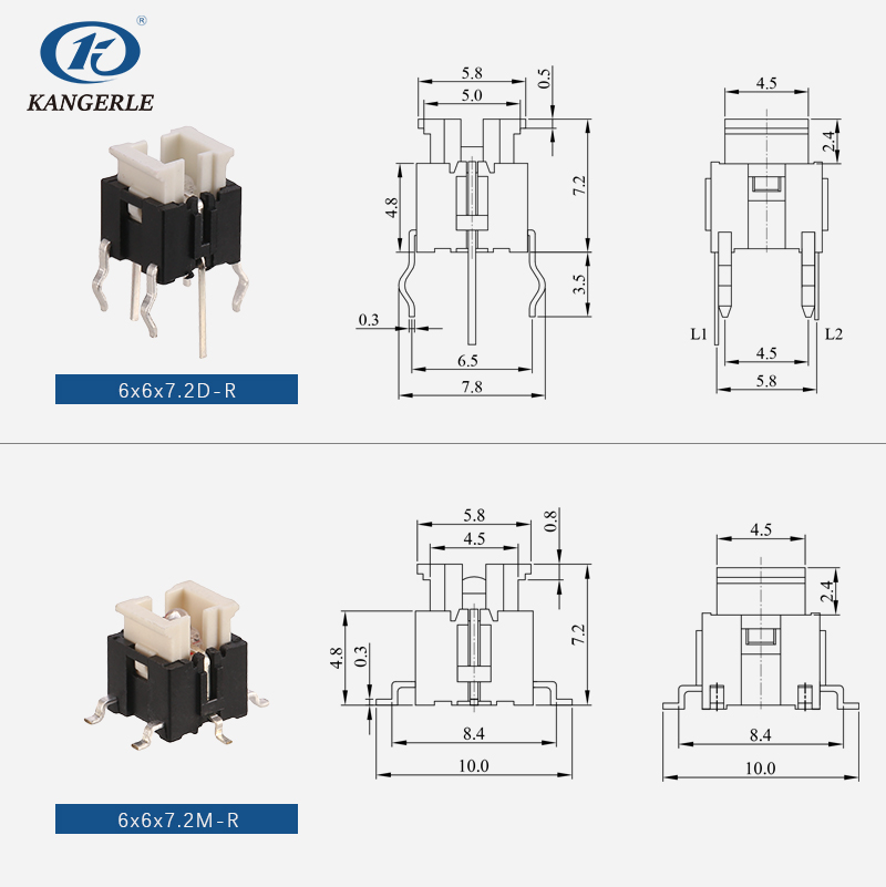 LED tact switch 6x6x7.2 series插图