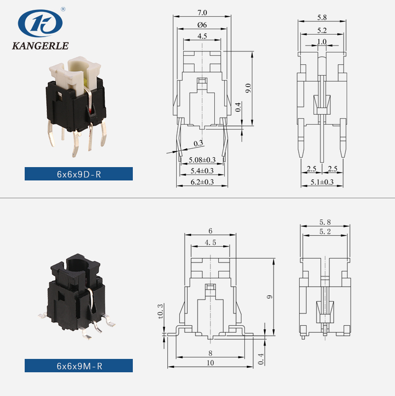 LED tact switch 6x6x9 series插图