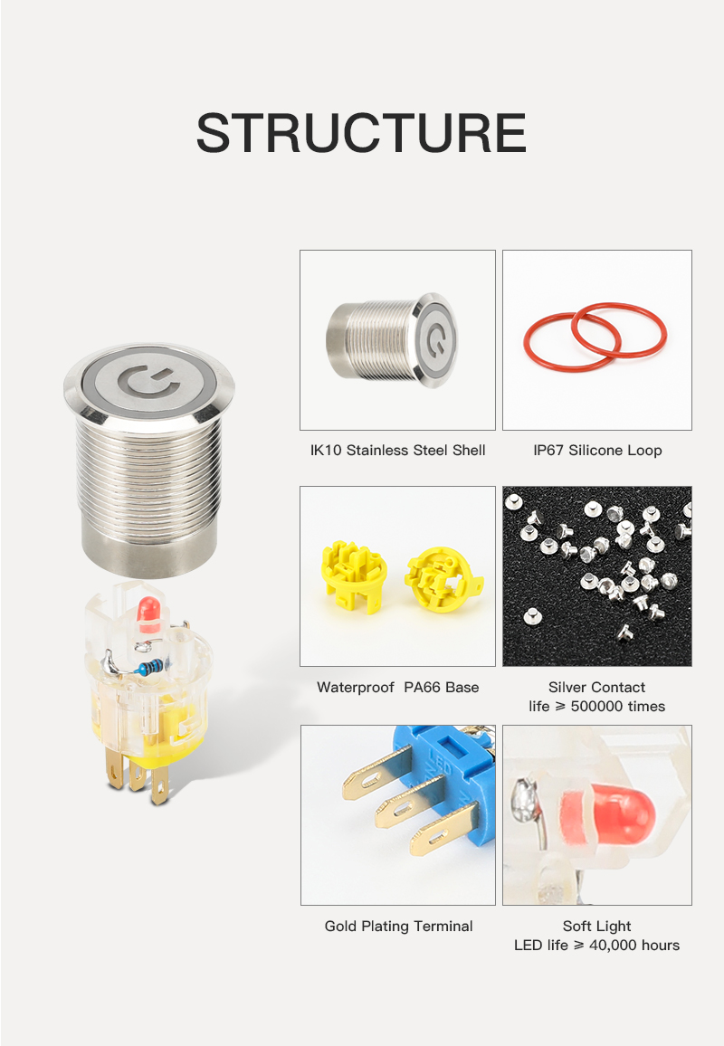 push button switch structure