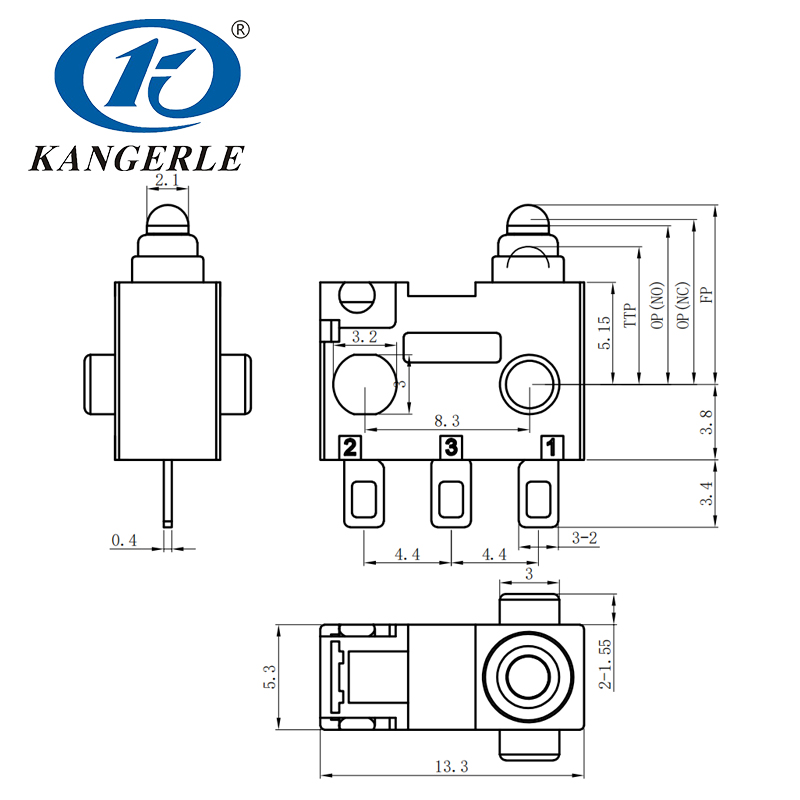 Waterproof Micro Switch KW6-1A-4A插图