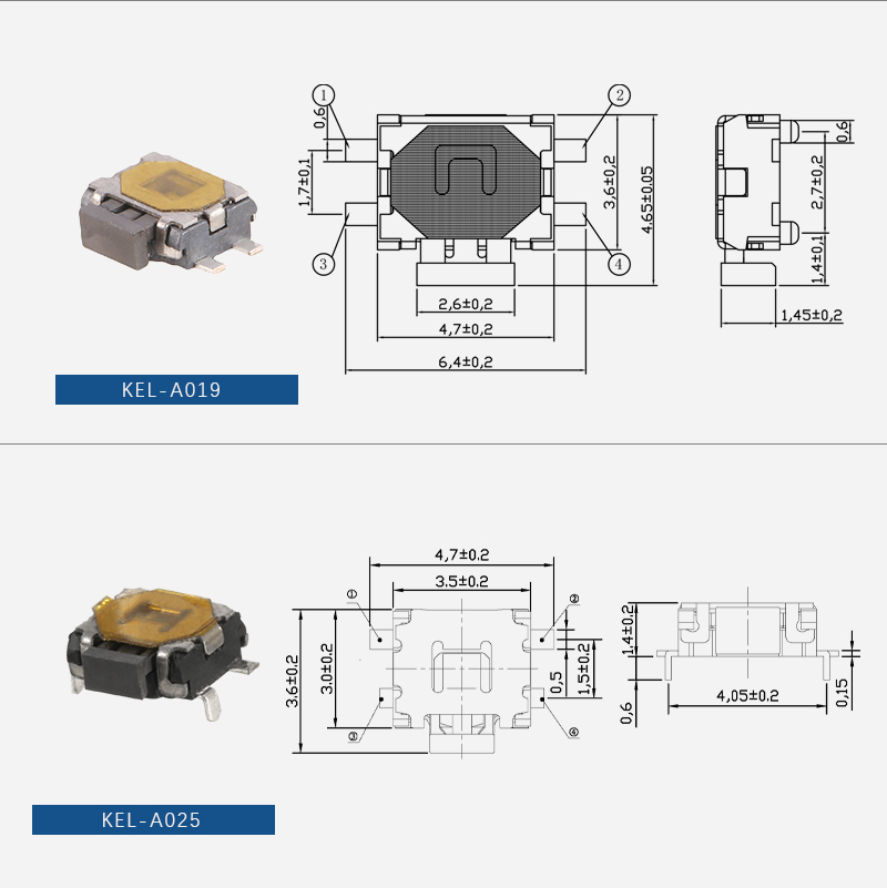 Turtle Switch Turtle Series Tactile Switch 4x5mm 4x6mm - Side Press, Compact ...
