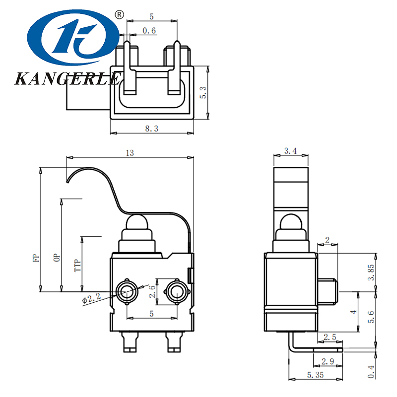 Waterproof Micro Switch KW7-1B-2E-B1插图