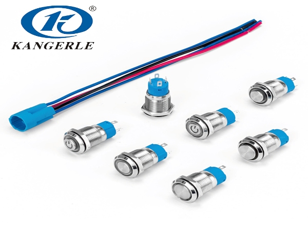 12mm illuminated waterproof stainlees steel metal push button switch 12C