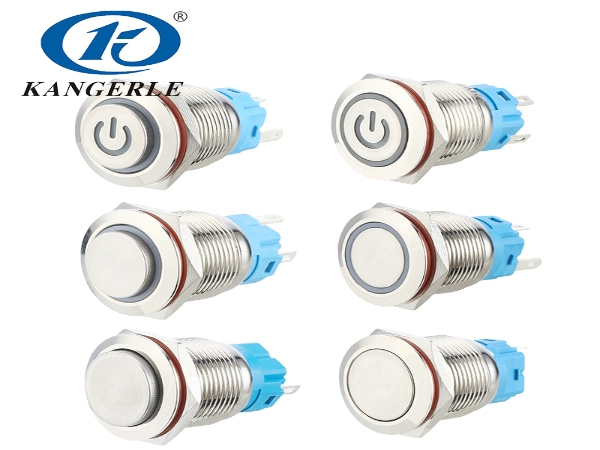 IP67 latching type high head metal push button switch with LED