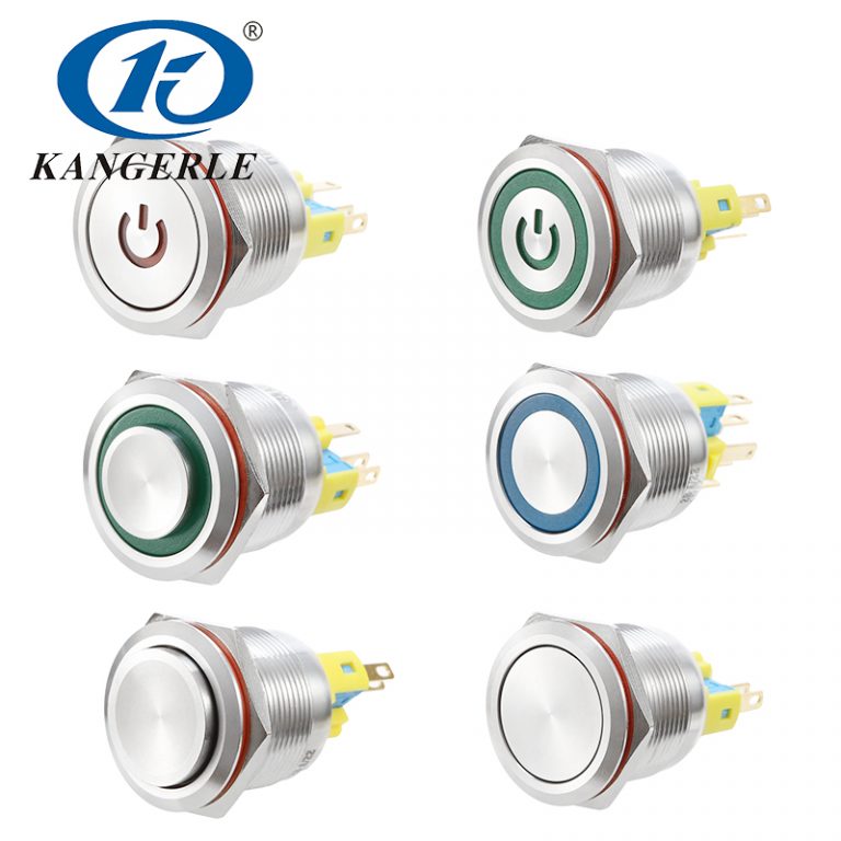 Momentary Push Button Switch Guide for Industrial Control插图1 22mm momentary metal push button switch with LED