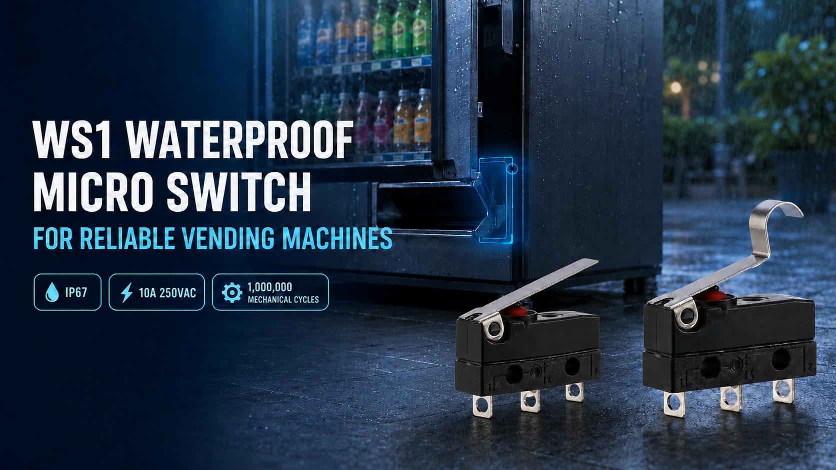 WS1 Waterproof Micro Switch for Reliable Vending Machines插图1 WS1 WATERPROOF MICRO SWITCH
