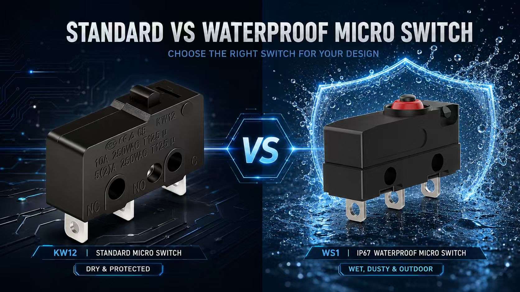 How to Choose Between Standard and Waterproof Micro Switches插图 How to Choose Between Standard and Waterproof Micro Switches