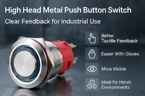 Flat Head vs High Head Metal Push Button Switch: How to Choose?插图1 High Head Metal Push Button Switch