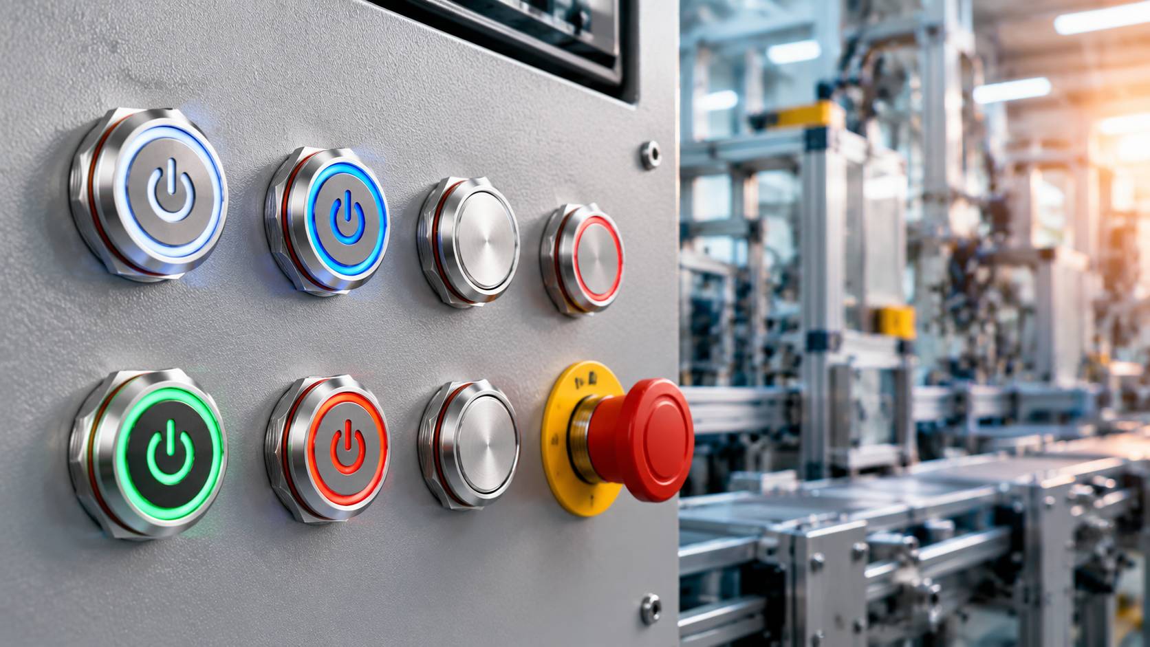 Why Are 22mm Metal Push Button Switches Widely Used in Industrial Control Panels?插图2 Applications of 22mm Metal Push-Button Switches