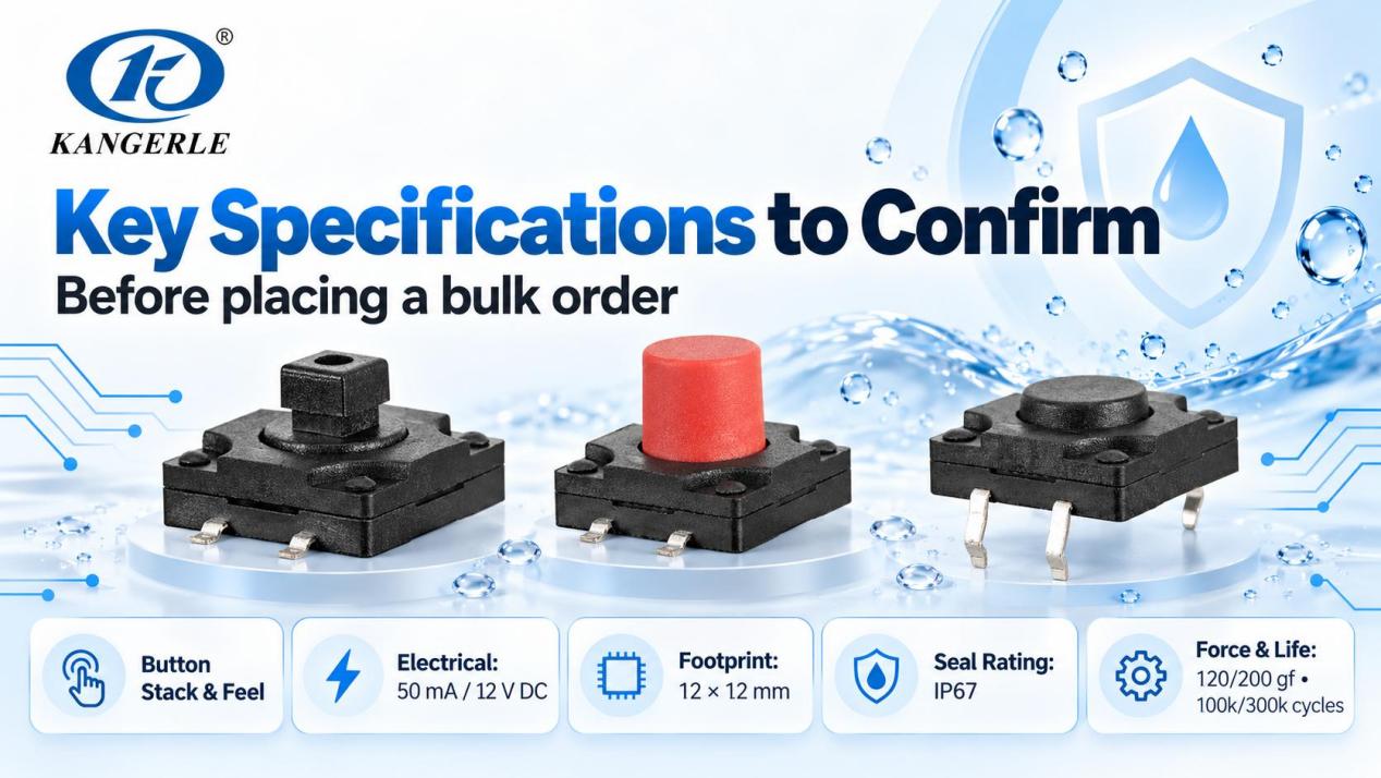 Waterproof Tactile Switches: A Bulk Buying Guide插图1 Key Specifications to Confirm Before placing a bulk order