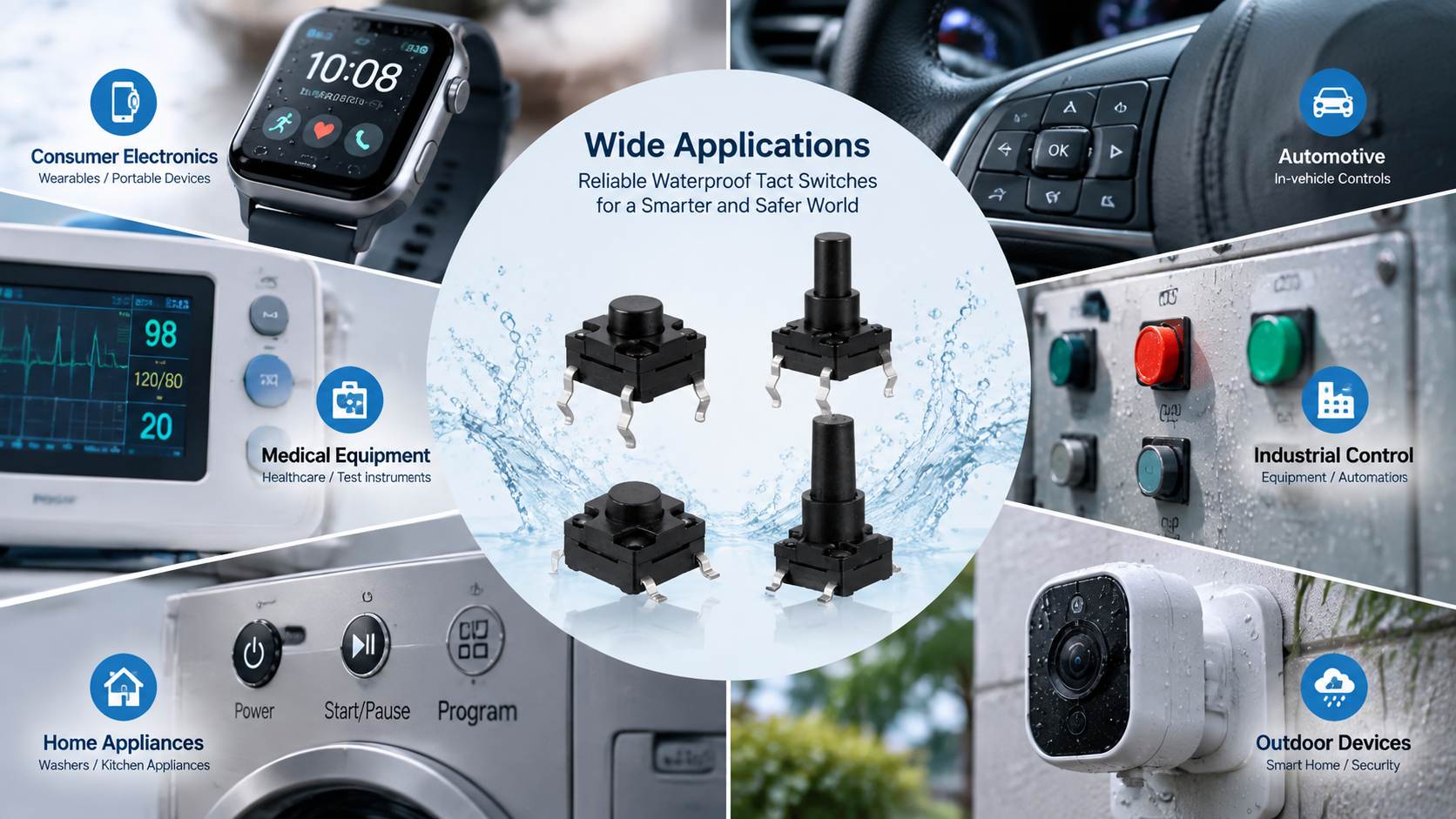 How to Choose a Waterproof Tact Switch Manufacturer in China: A Buyer’s Guide插图2 waterproof tact switch 6×6 Series